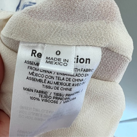 Reformation Annabell Bow-Detailed Floral Print Georgette Mini Dress in Lucerne - Picture 10 of 10